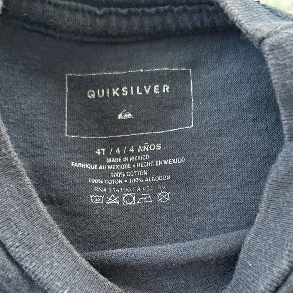 Quiksilver Navy Kids Tee with Green Shaka and Red Hawaii Text - Picture 2 of 3